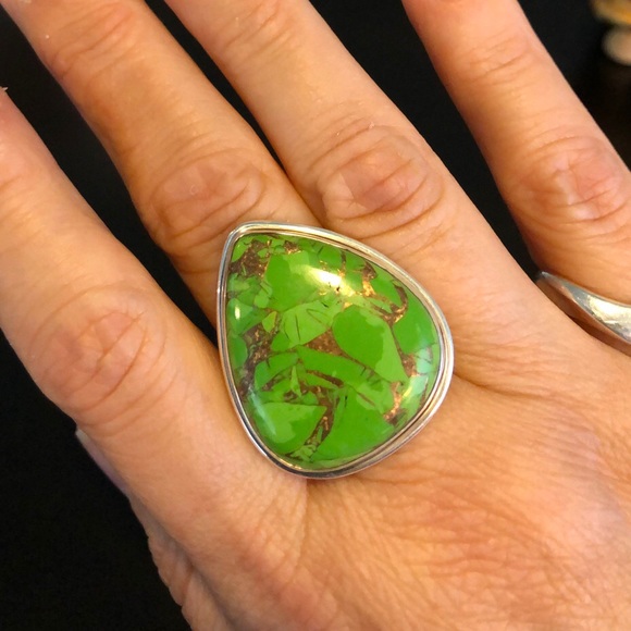 Naturally Unque Boutique Jewelry - Turquoise/Copper Ring - 925